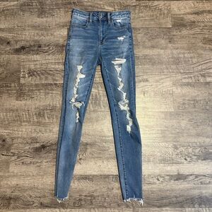 American Eagle Jeans Women’s 00 Reg Blue Super Hi Rise Jegging